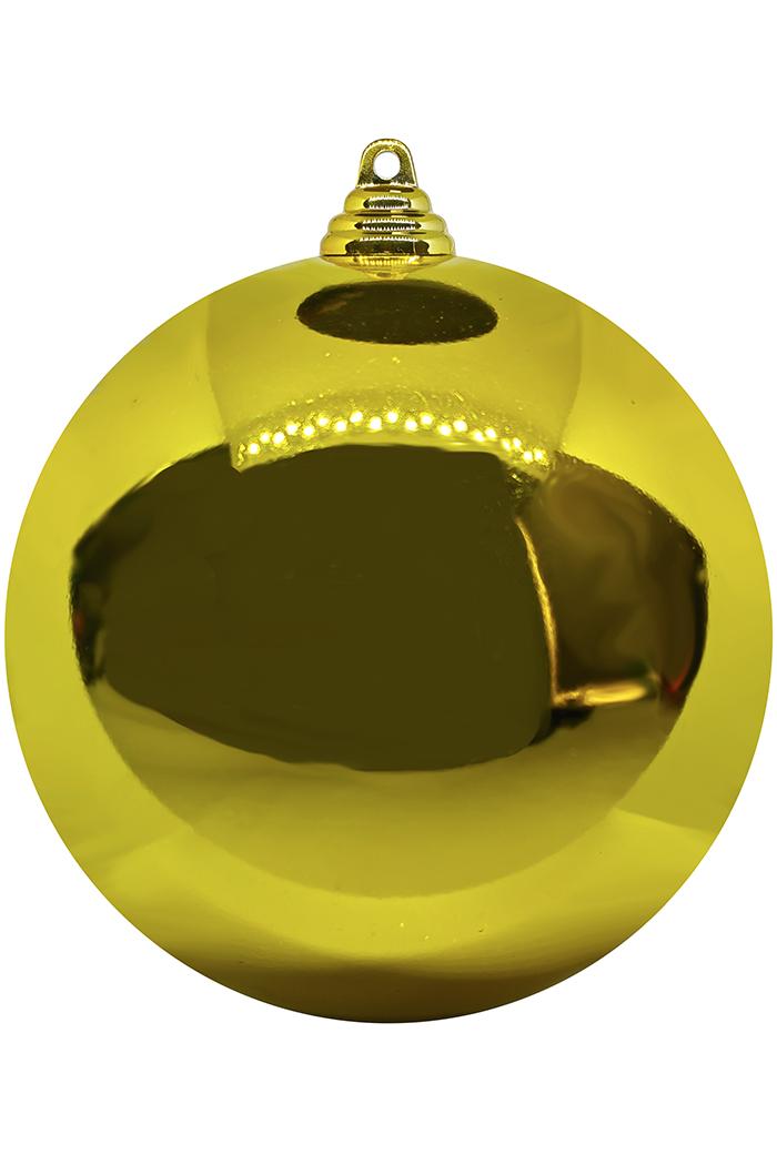 Шар пластиковый глянцевый от 12 до 25 см золото